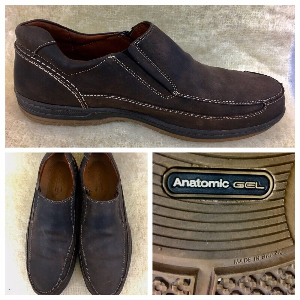 Anatomic & Co gel Leather Upper Loafer Shoes Mens shoes Sz 10 M Brown  Brazil